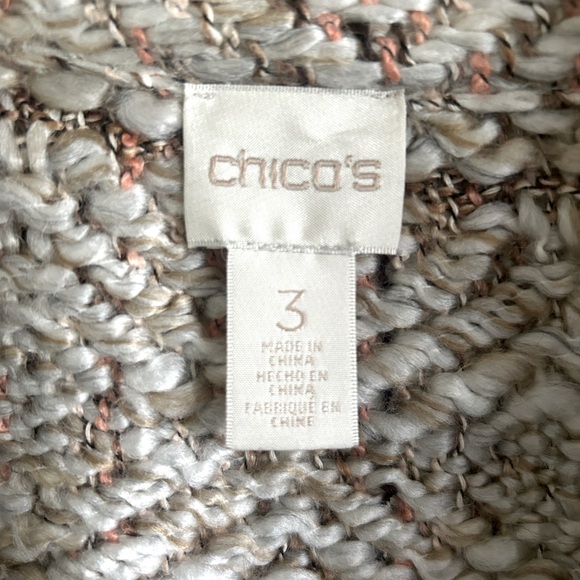 Chicos, size 3/XL, textured brown, tan and peach sweater jacket - Picture 3 of 5